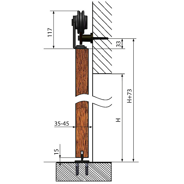 Kování - Garnýž pro posuvné dveře LOFT, Design Line LUNA Kování - Garnýž pro posuvné dveře LOFT, Design Line LUNA