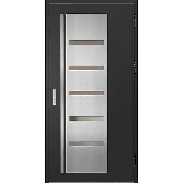 Ocelové vchodové dveře - AMBERG 1 - Černá, Label Inox Ocelové vchodové dveře ERKADO - AMBERG 1 - Černá, Label Inox