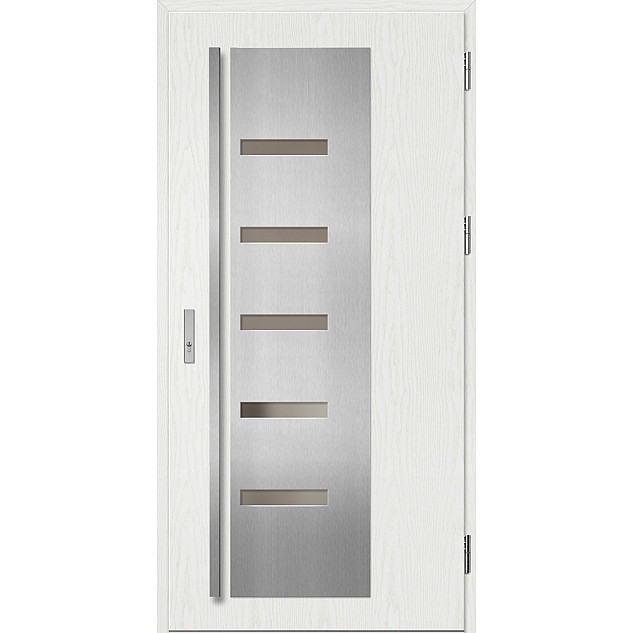 Ocelové vchodové dveře - AMBERG 2 - Borovice Bílá, Label Inox Ocelové vchodové dveře ERKADO - AMBERG 2 - Borovice Bílá, Label Inox