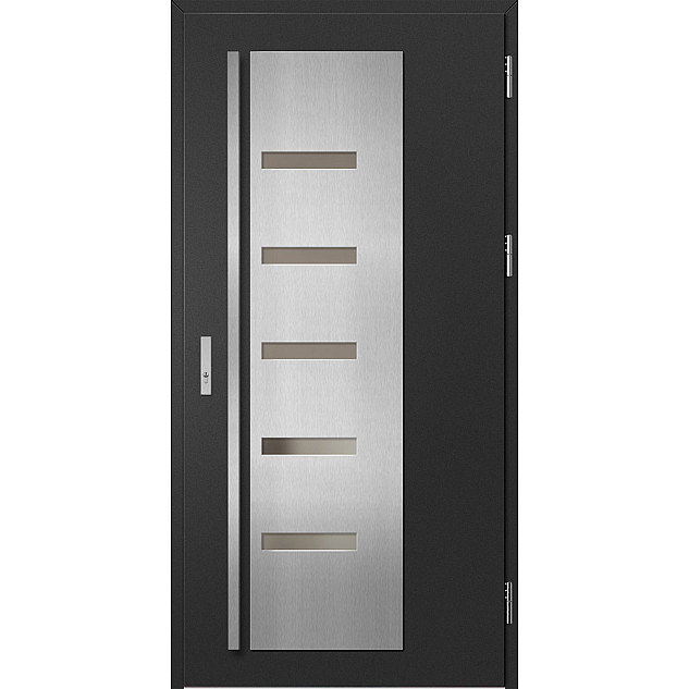 Ocelové vchodové dveře - AMBERG 2 - Černá, Label Inox Ocelové vchodové dveře ERKADO - AMBERG 2 - Černá, Label Inox