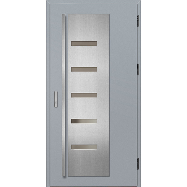 Ocelové vchodové dveře - AMBERG 2 - Šedá, Label Inox Ocelové vchodové dveře ERKADO - AMBERG 2 - Šedá, Label Inox