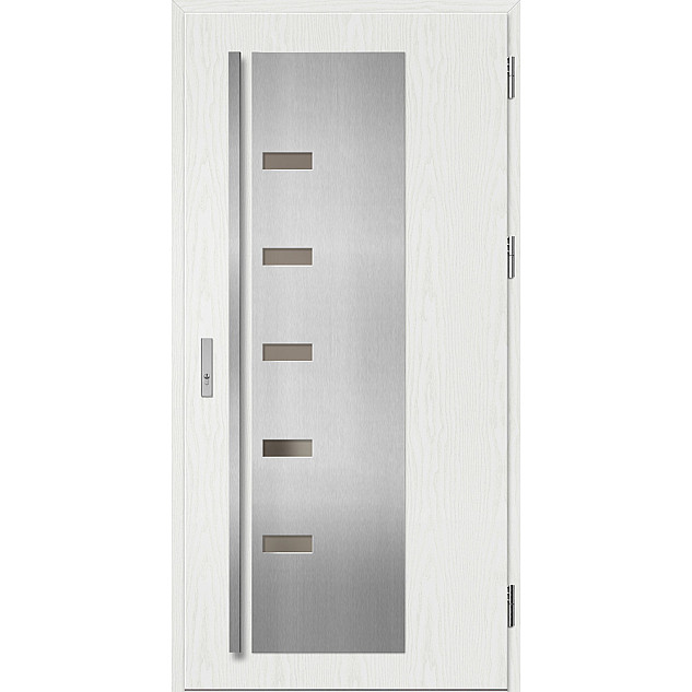 Ocelové vchodové dveře - AMBERG 3 - Borovice Bílá, Label Inox Ocelové vchodové dveře ERKADO - AMBERG 3 - Borovice Bílá, Label Inox