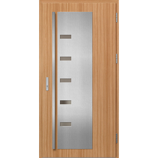 Ocelové vchodové dveře - AMBERG 3 - Borovice horská, Label Inox Ocelové vchodové dveře ERKADO - AMBERG 3 - Borovice horská, Label Inox