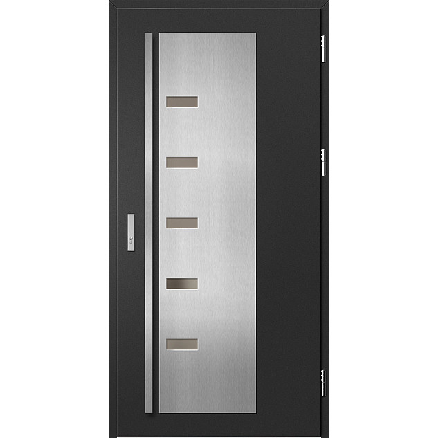 Ocelové vchodové dveře - AMBERG 3 - Černá, Label Inox Ocelové vchodové dveře ERKADO - AMBERG 3 - Černá, Label Inox