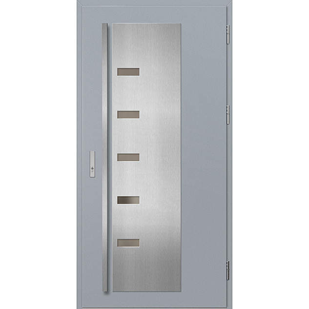 Ocelové vchodové dveře - AMBERG 3 - Šedá, Label Inox Ocelové vchodové dveře ERKADO - AMBERG 3 - Šedá, Label Inox