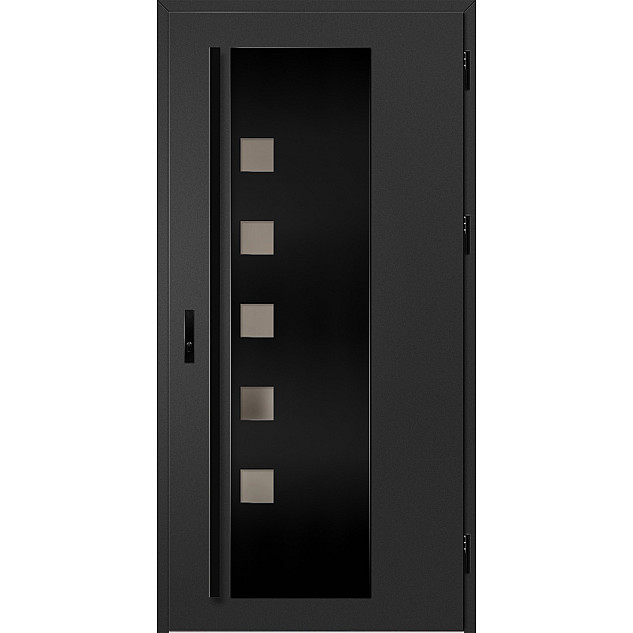 Ocelové vchodové dveře - AMBERG 4 - Černá, Label Black Ocelové vchodové dveře ERKADO - AMBERG 4 - Černá, Label Black