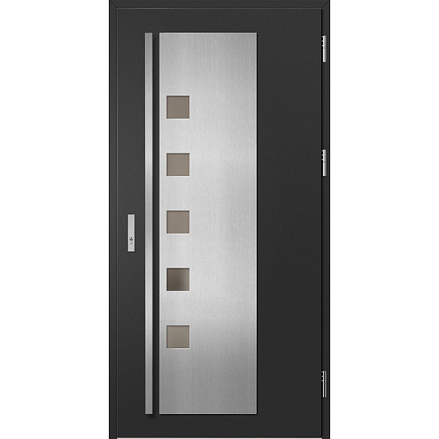 Ocelové vchodové dveře - AMBERG 4 - Černá, Label Inox Ocelové vchodové dveře ERKADO - AMBERG 4 - Černá, Label Inox