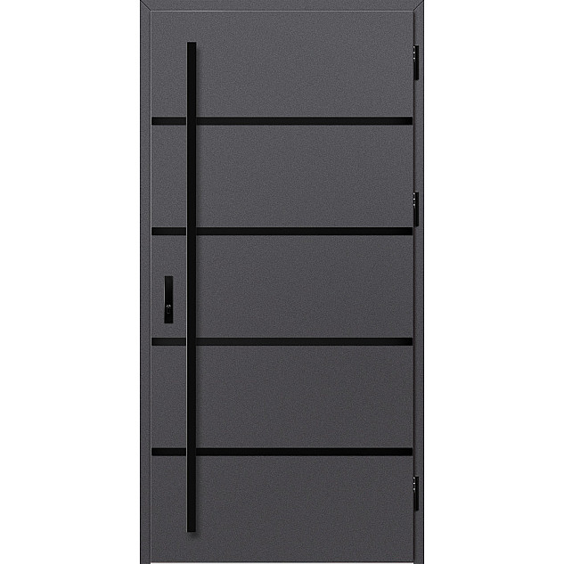 Ocelové vchodové dveře - BIENE 1 - Hladký Antracit, Label Black Ocelové vchodové dveře ERKADO - BIENE 1 - Hladký Antracit, Label Black