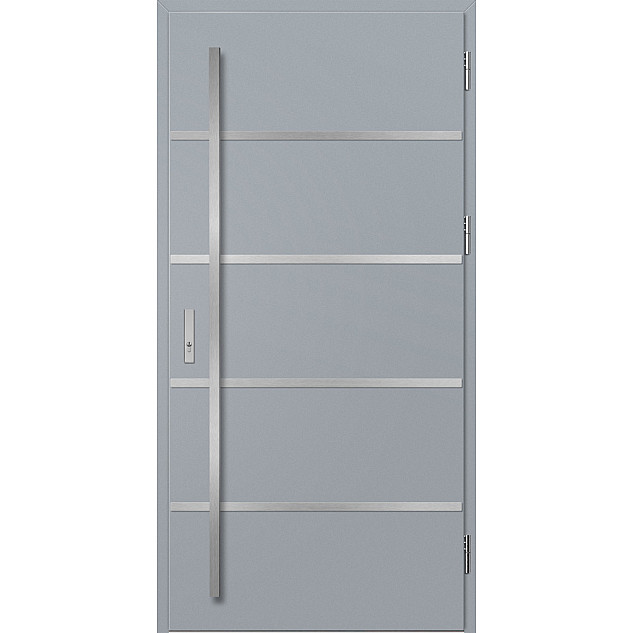 Ocelové vchodové dveře - BIENE 1 - Šedá, Label Inox Ocelové vchodové dveře ERKADO - BIENE 1 - Šedá, Label Inox