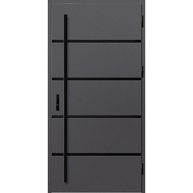 Ocelové vchodové dveře - BIENE 1 - Hladký Antracit, Stamp Black Ocelové vchodové dveře ERKADO - BIENE 1 - Hladký Antracit, Stamp Black