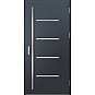 Ocelové vchodové dveře - BIENE 3 - Antracit Struktura, Label Inox Ocelové vchodové dveře ERKADO - BIENE 3 - Antracit Struktura, Label Inox