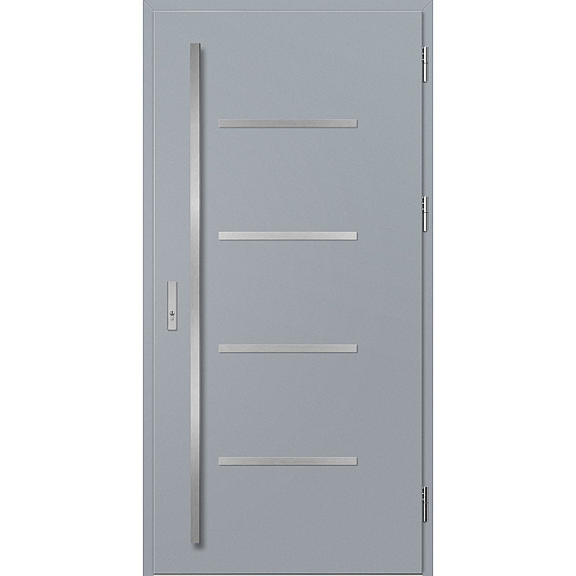 Ocelové vchodové dveře - BIENE 3 - Šedá, Label Inox Ocelové vchodové dveře ERKADO - BIENE 3 - Šedá, Label Inox