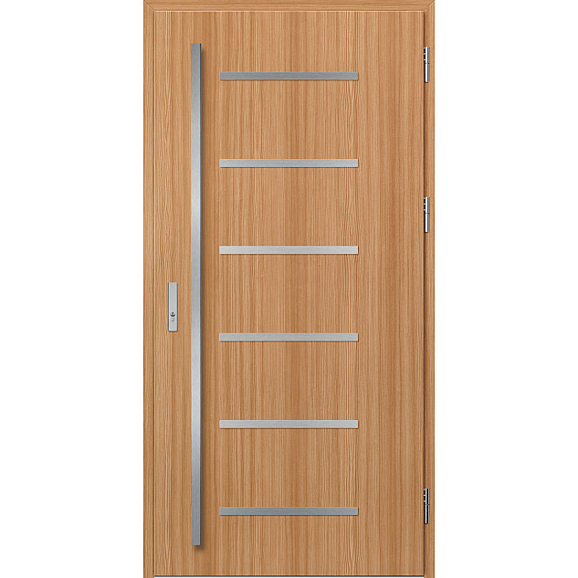 Ocelové vchodové dveře - BIENE 4 - Borovice horská, Label Inox Ocelové vchodové dveře ERKADO - BIENE 4 - Borovice horská, Label Inox