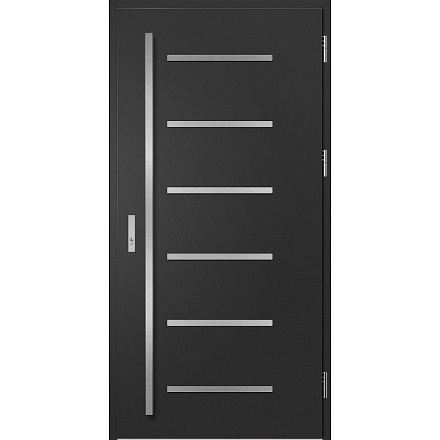 Ocelové vchodové dveře - BIENE 4 - Černá, Label Inox Ocelové vchodové dveře ERKADO - BIENE 4 - Černá, Label Inox