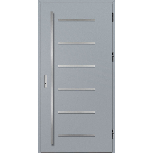 Ocelové vchodové dveře - BIENE 4 - Šedá, Label Inox Ocelové vchodové dveře ERKADO - BIENE 4 - Šedá, Label Inox