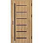 Ocelové vchodové dveře - BIENE 4 - Dub Natur, Stamp Black Ocelové vchodové dveře ERKADO - BIENE 4 - Dub Natur, Stamp Black