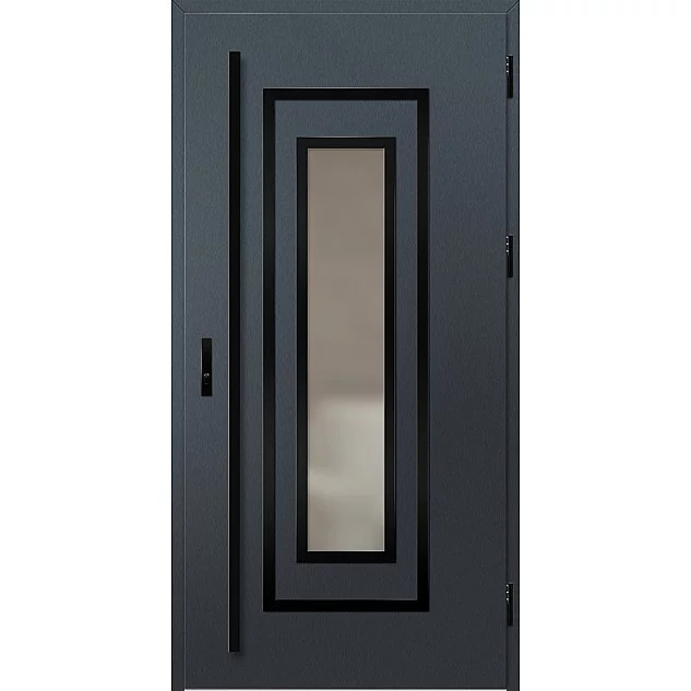 Ocelové vchodové dveře ERKADO - EBERN 1 - Antracit Struktura, Label Black