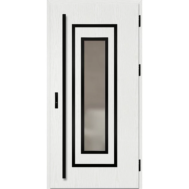Ocelové vchodové dveře ERKADO - EBERN 1 - Borovice Bílá, Label Black