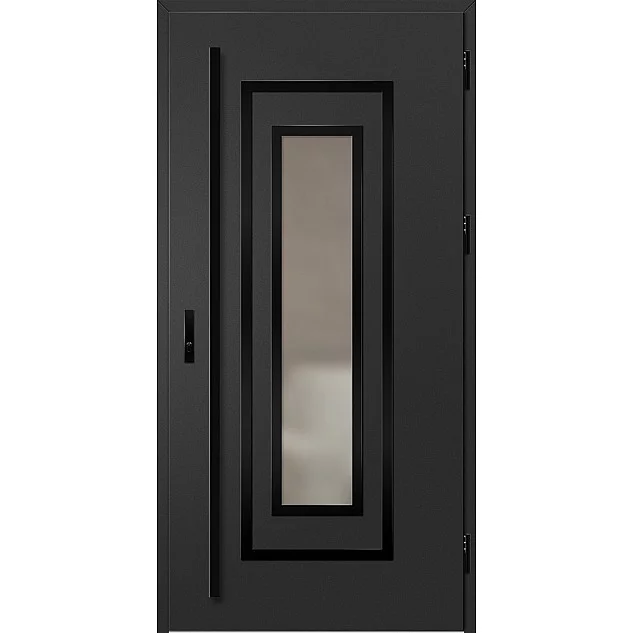 Ocelové vchodové dveře ERKADO - EBERN 1 - Černá, Label Black
