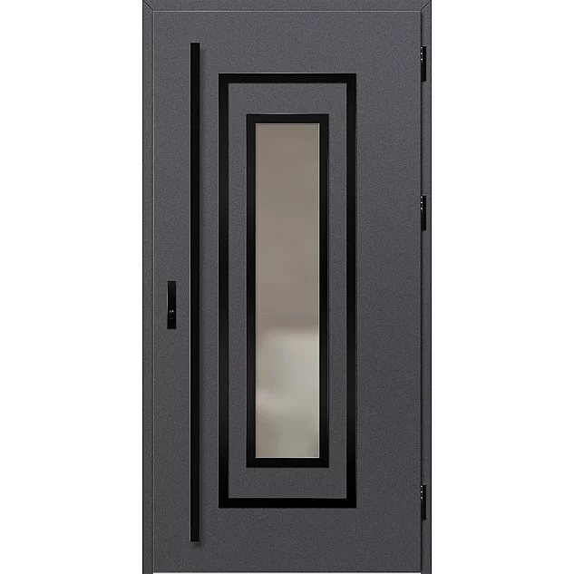Ocelové vchodové dveře ERKADO - EBERN 1 - Hladký Antracit, Label Black