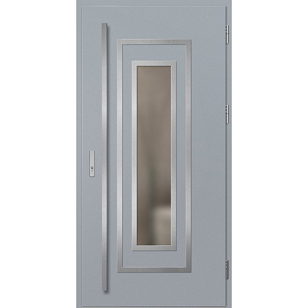 Ocelové vchodové dveře - EBERN 1 - Šedá, Label Inox Ocelové vchodové dveře ERKADO - EBERN 1 - Šedá, Label Inox