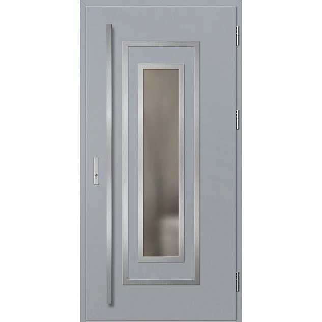 Ocelové vchodové dveře ERKADO - EBERN 1 - Šedá, Label Inox