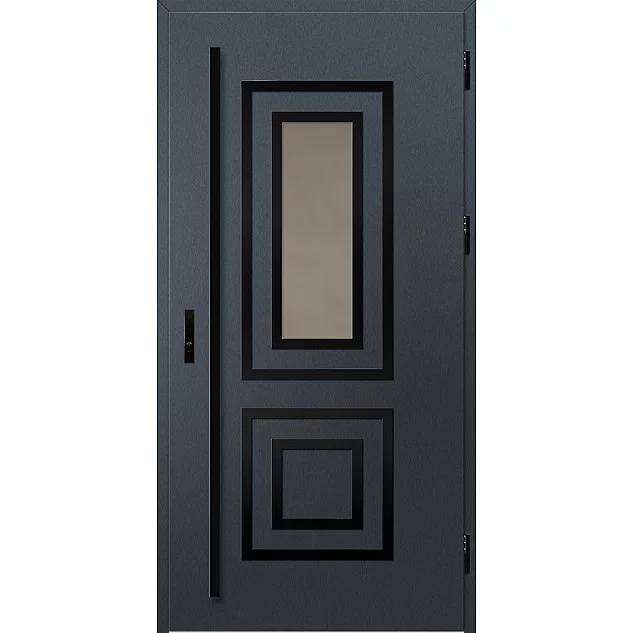 Ocelové vchodové dveře ERKADO - EBERN 2 - Antracit Struktura, Label Black