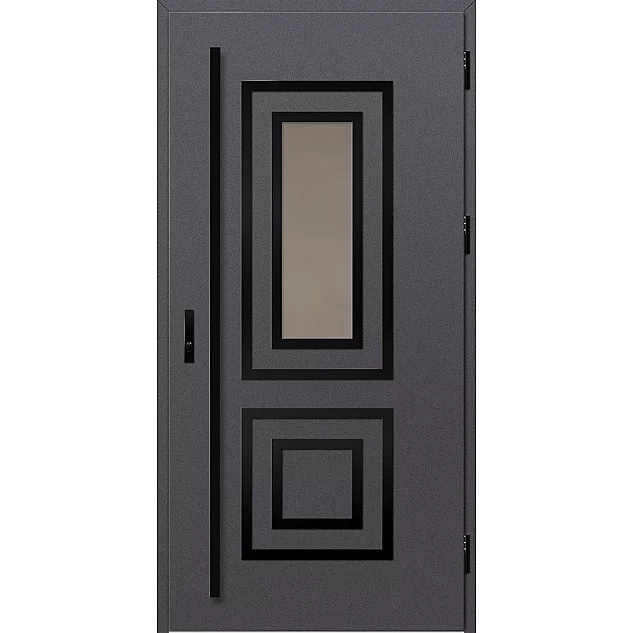 Ocelové vchodové dveře ERKADO - EBERN 2 - Hladký Antracit, Label Black