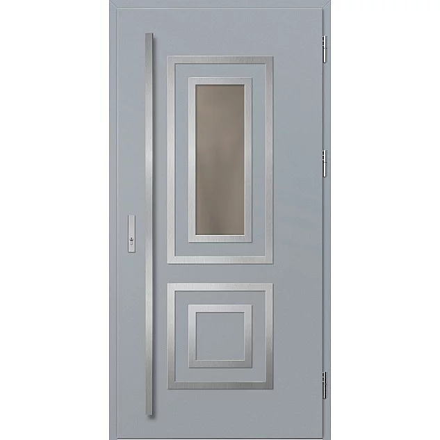 Ocelové vchodové dveře ERKADO - EBERN 2 - Šedá, Label Inox