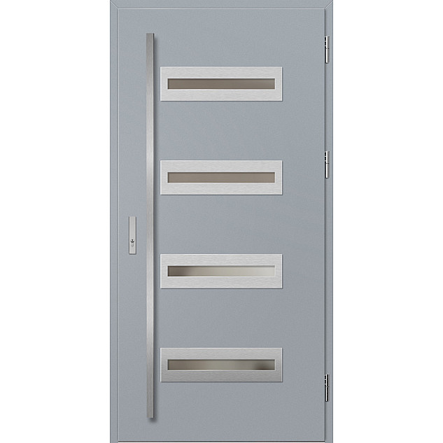 Ocelové vchodové dveře - KREBEN 2 - Šedá, Label Inox Ocelové vchodové dveře ERKADO - KREBEN 2 - Šedá, Label Inox