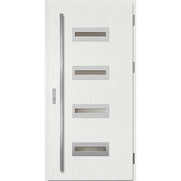 Ocelové vchodové dveře - KREBEN 3 - Borovice Bílá, Label Inox Ocelové vchodové dveře ERKADO - KREBEN 3 - Borovice Bílá, Label Inox