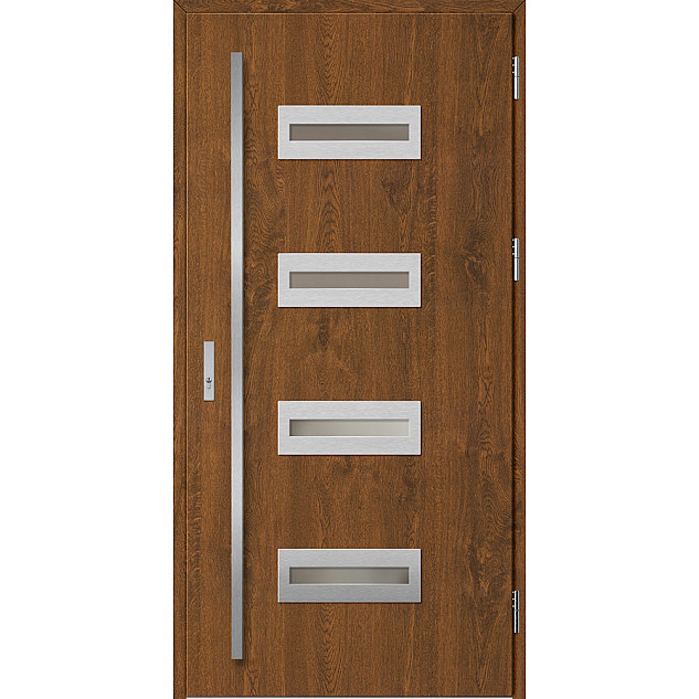 Ocelové vchodové dveře - KREBEN 3 - Ořech, Label Inox Ocelové vchodové dveře ERKADO - KREBEN 3 - Ořech, Label Inox