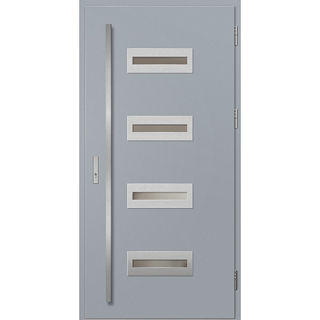 Ocelové vchodové dveře - KREBEN 3 - Šedá, Label Inox Ocelové vchodové dveře ERKADO - KREBEN 3 - Šedá, Label Inox