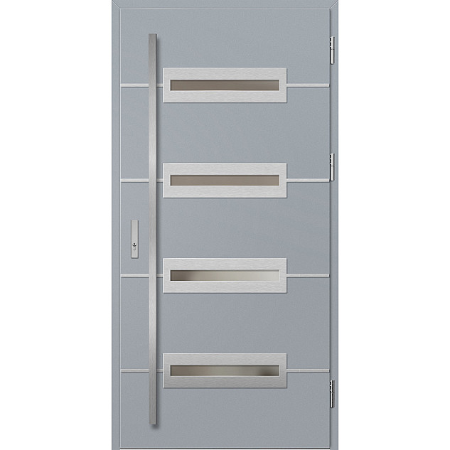 Ocelové vchodové dveře - KREBEN 6 - Šedá, Label Inox Ocelové vchodové dveře ERKADO - KREBEN 6 - Šedá, Label Inox