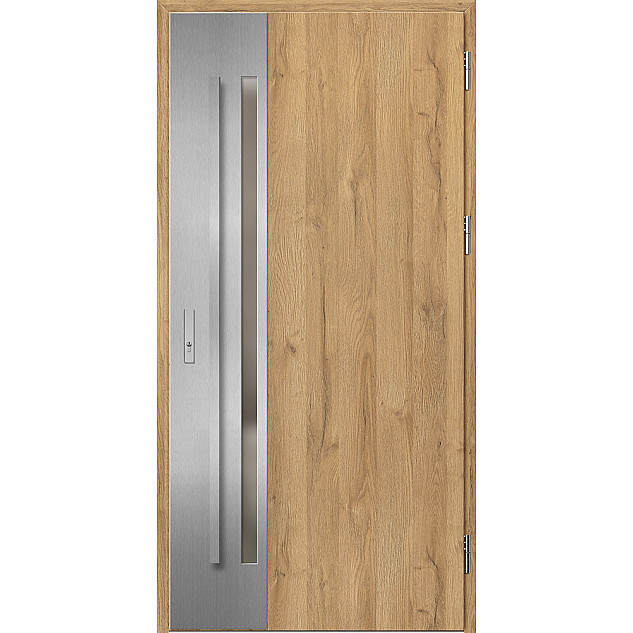 Ocelové vchodové dveře - LANGEN 2 - Dub Natur, Label Inox Ocelové vchodové dveře ERKADO - LANGEN 2 - Dub Natur, Label Inox