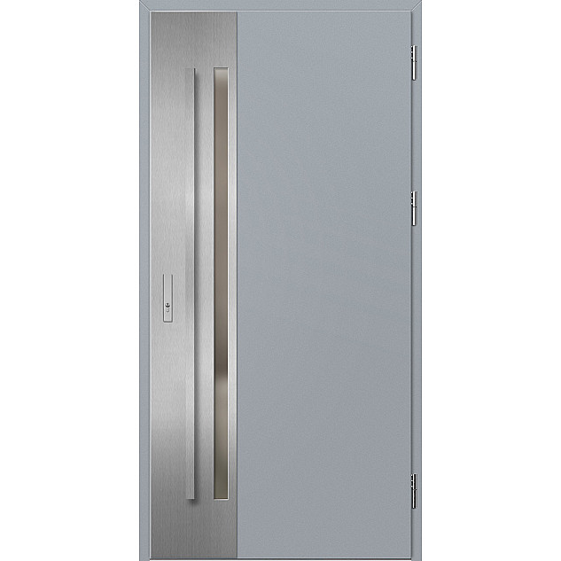 Ocelové vchodové dveře - LANGEN 2 - Šedá, Label Inox Ocelové vchodové dveře ERKADO - LANGEN 2 - Šedá, Label Inox
