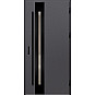 Ocelové vchodové dveře - LANGEN 3 - Hladký Antracit, Label Black Ocelové vchodové dveře - LANGEN 3 - Hladký Antracit, Label Black
