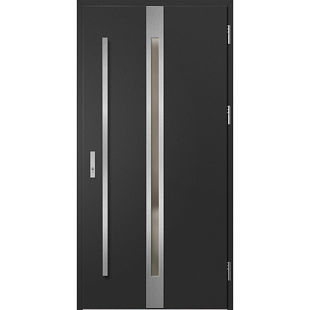 Ocelové vchodové dveře - LANGEN 4 - Černá, Label Inox Ocelové vchodové dveře ERKADO - LANGEN 4 - Černá, Label Inox