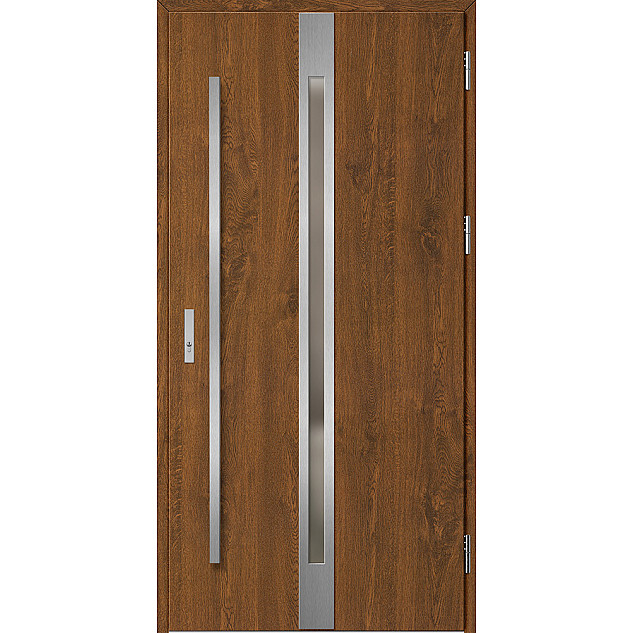 Ocelové vchodové dveře - LANGEN 4 - Ořech, Label Inox Ocelové vchodové dveře ERKADO - LANGEN 4 - Ořech, Label Inox
