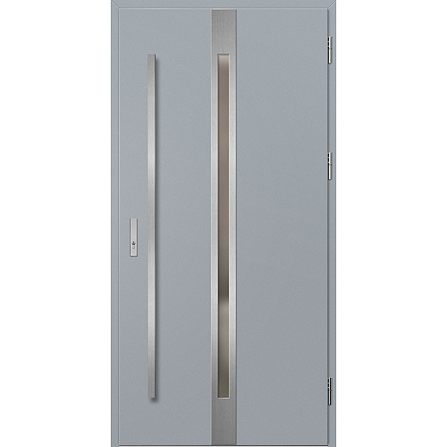 Ocelové vchodové dveře - LANGEN 4 - Šedá, Label Inox Ocelové vchodové dveře ERKADO - LANGEN 4 - Šedá, Label Inox