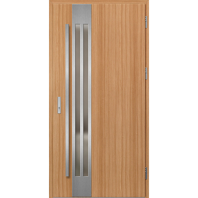 Ocelové vchodové dveře - LEIMEN 1 - Borovice horská, Label Inox Ocelové vchodové dveře ERKADO - LEIMEN 1 - Borovice horská, Label Inox