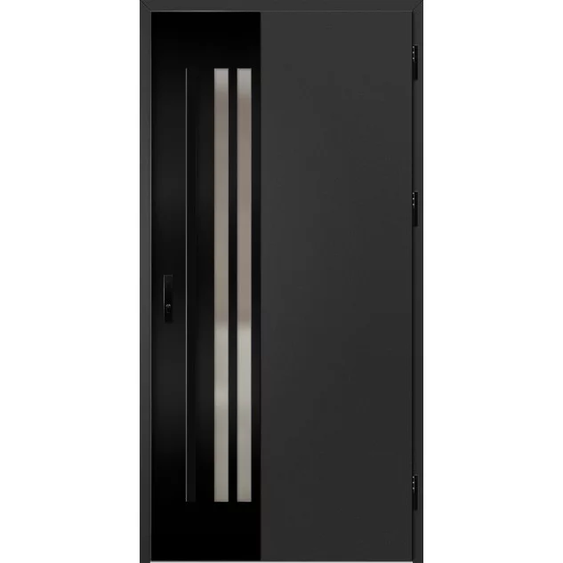 Ocelové vchodové dveře ERKADO - LEIMEN 3 - Černá, Label Black