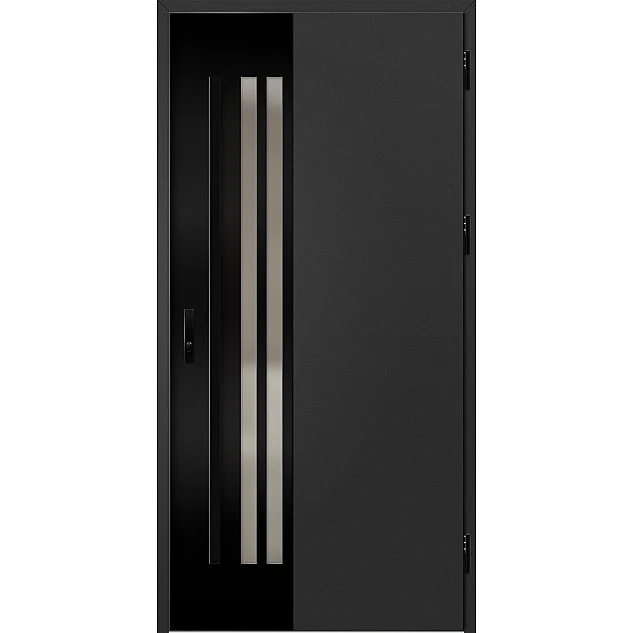 Ocelové vchodové dveře - LEIMEN 3 - Černá, Label Black Ocelové vchodové dveře ERKADO - LEIMEN 3 - Černá, Label Black