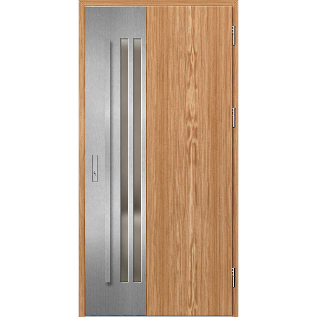 Ocelové vchodové dveře - LEIMEN 3 - Borovice horská, Label Inox Ocelové vchodové dveře ERKADO - LEIMEN 3 - Borovice horská, Label Inox