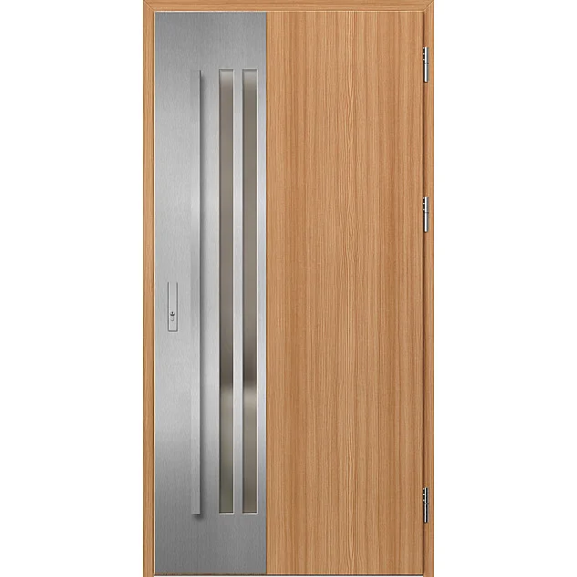 Ocelové vchodové dveře - LEIMEN 3 - Borovice horská, Label Inox Ocelové vchodové dveře ERKADO - LEIMEN 3 - Borovice horská, Label Inox