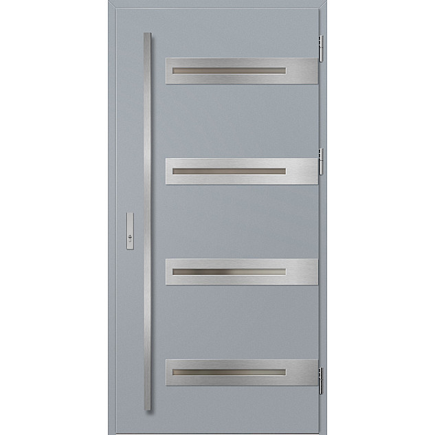 Ocelové vchodové dveře - LEOBEN 2 - Šedá, Label Inox Ocelové vchodové dveře ERKADO - LEOBEN 2 - Šedá, Label Inox