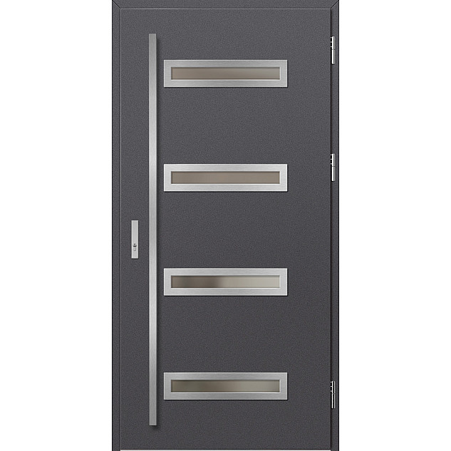 Ocelové vchodové dveře - LUCERNA 2 - Hladký Antracit, Label Inox Ocelové vchodové dveře ERKADO - LUCERNA 2 - Hladký Antracit, Label Inox