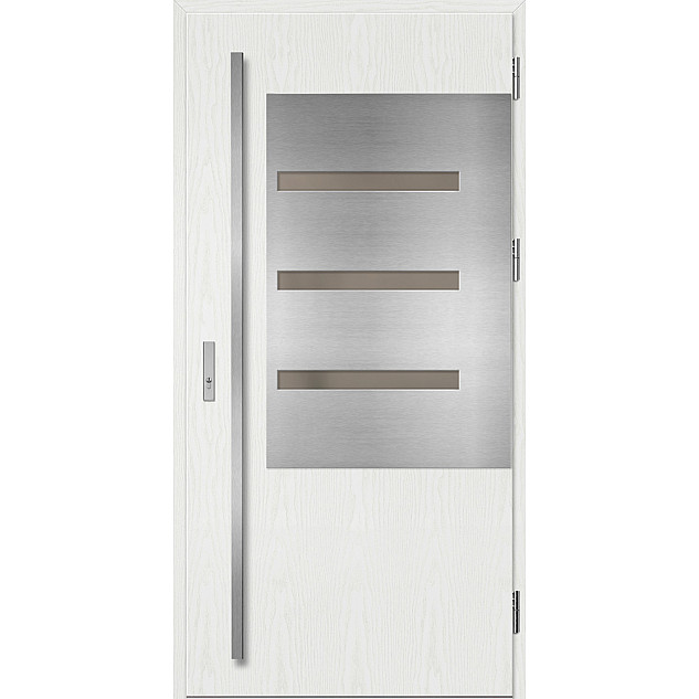 Ocelové vchodové dveře - MELK 1 - Borovice Bílá, Label Inox Ocelové vchodové dveře ERKADO - MELK 1 - Borovice Bílá, Label Inox