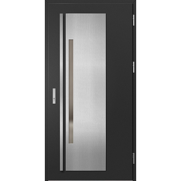 Ocelové vchodové dveře - MURTER 1 - Černá, Label Inox Ocelové vchodové dveře ERKADO - MURTER 1 - Černá, Label Inox