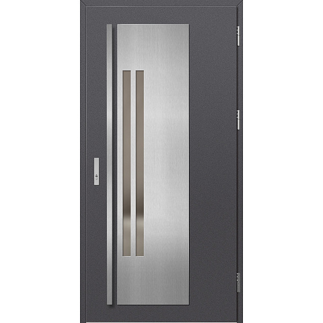 Ocelové vchodové dveře - MURTER 2 - Hladký Antracit, Label Inox Ocelové vchodové dveře ERKADO - MURTER 2 - Hladký Antracit, Label Inox